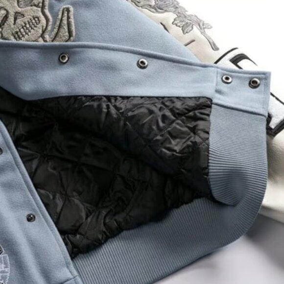 Civil Regime Star Wars Rebellion Collared Letterman Jacket in Gray Natural - M - Picture 4 of 7